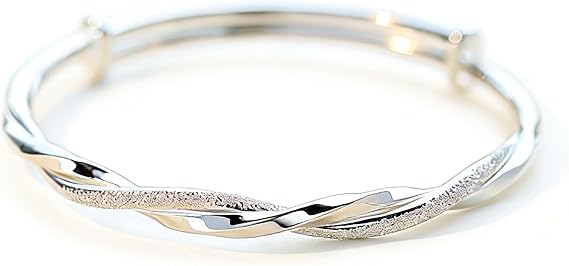 LRESJJIUJ 925 Silver Mobius Bangle Bracelet for Women, Elegant Womens Sterling Silver Bracelet Bangle Elegant Infinity Loop Design, Adjustable, Gift for Women, Men, Unisex Jewelry