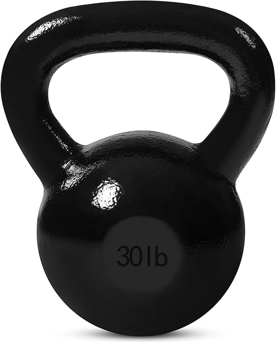 JFIT Cast Iron Kettlebell Single Weight, Flat Bottom, Polished Handle | Men & Women | CrossFit, Cardio & Strength Training