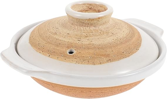 COLLBATH Ceramic Casserole Cookware Sauce Pan Casserole Cooking Pot Ceramic Cooking Pot Earthenware Clay Pot Japanese Donabe Shabu Claypot Pans Bibimbap Pot Shallow Mouth Ceramics