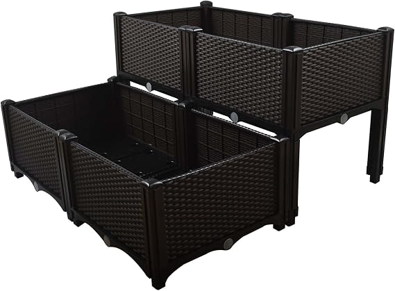 Raised Garden Bed Kit with Self Watering for Outdoor Plants