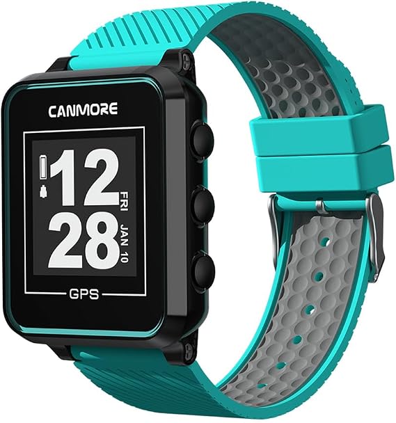 CANMORE TW353 Golf GPS Watch for Men and Women, High Contrast LCD Display, Free Update Over 41,000 Preloaded Courses Worldwide, Lightweight Essential Golf Accessory for Golfers, Turquoise/Gray