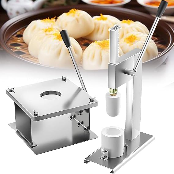 Commercial Baozi Maker,Stainless Steel Manual Bun Making Mach,Semi-Automatic Bun Making Machine,with 3 Sizes Molds,for Cooking Delicious Baozi for Restaurant