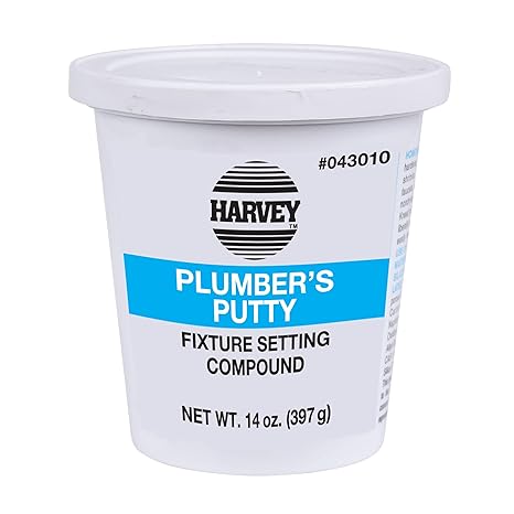 Harvey's WM Harvey 043010 Stainless Plumbers Putty, 14 oz | Flexible, Never Hardens, Cracks, or Crumbles-Even If Can Is Left Open