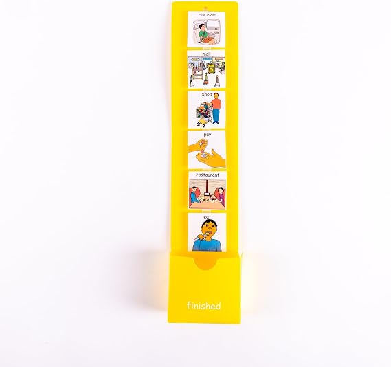 PECS Mini Visual Schedule, Portable Activity Tracker for Autism, ASD, Speech Delays, Special Education (Any Color)