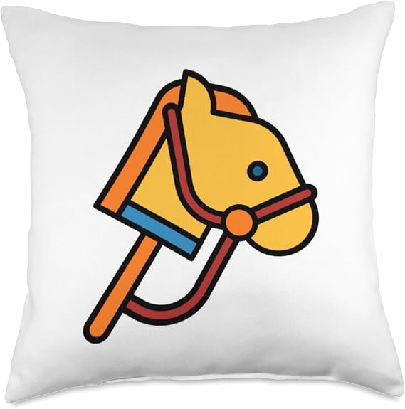 Hobby Horse Rider Throw Pillow