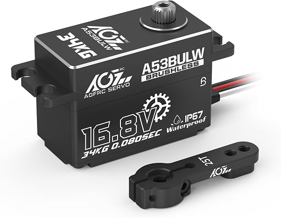 AGFRC A53BULW 34KG 16.8V Waterproof Low-Profile RC Servo