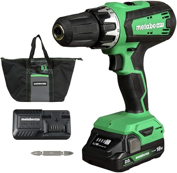 Metabo HPT 18V Cordless Drill Driver Kit Keyless Chuck, DS18DFX