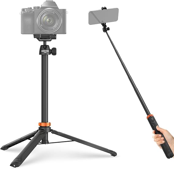 NEEWER Basics 59" Selfie Stick Tripod Compatible with iPhone Canon Sony