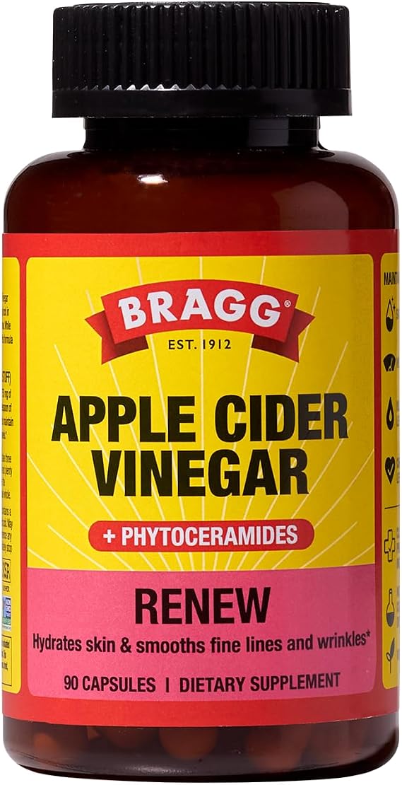 Bragg Renew Apple Cider Vinegar Capsules with Phytoceramides - 90 Capsules
