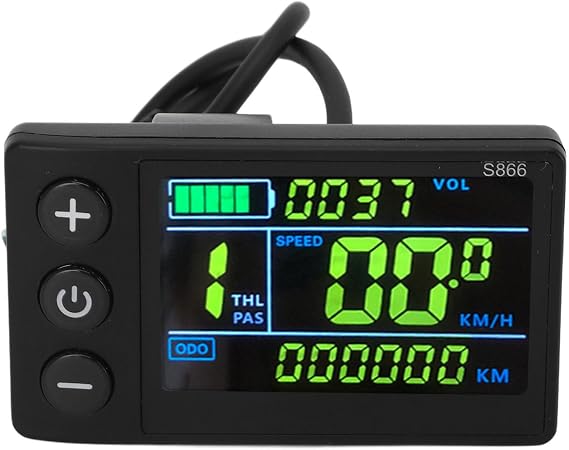Electric Bicycle LCD Display, S866 E Bike Display Meter Control Panel Water Proof 5 Pin Electric Scooter Panel Screen Cycling Computer Color Screen, Electric Bike LCD Display