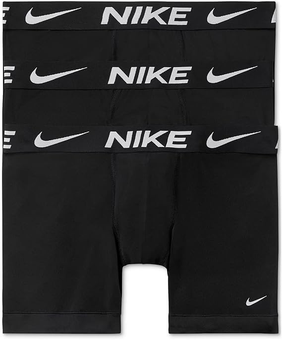 Nike Men`s Essential Micro Boxer Briefs 3 Pack (Black(KE1015-001)/W, Small)