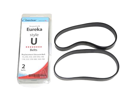 Everclean Vacuum Cleaner Replacement Belts for Eureka Type U - 2 Pack