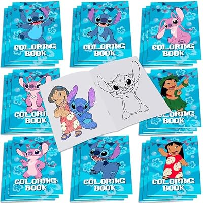 Stitch Party Supplies, 24Pcs Coloring Books for Stitch Birthday Party Gifts, Goodie Bag Stuffers, Classroom Rewards, 8 Styles