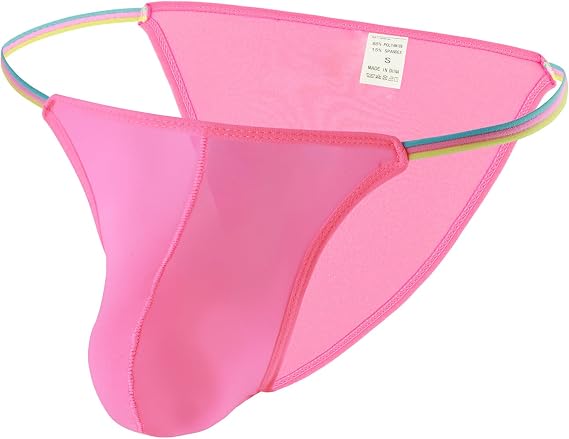 Men's Ice Silk Bikini Briefs Jockstrap Bugle Pouch Panties Low Rise Underwear