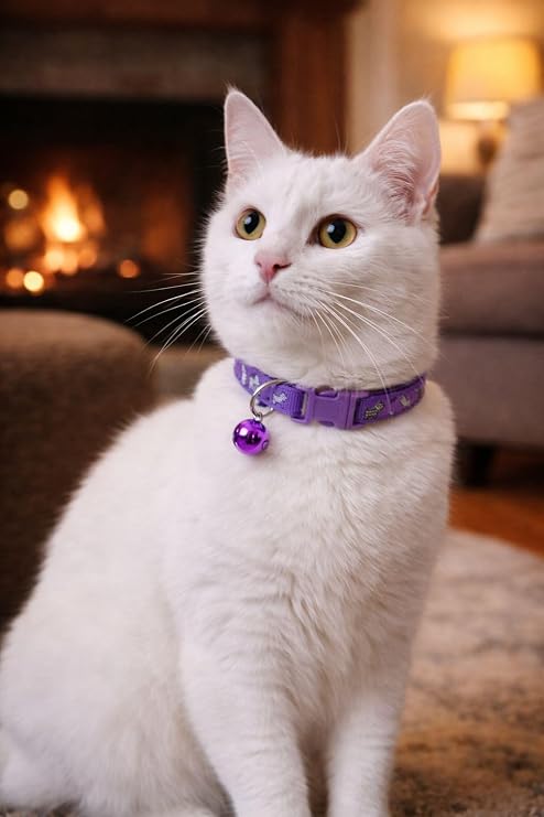 Kedİ Boyun Tasmasi Zİllİ Ve Ayarlanabİlİr Mor