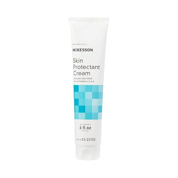 McKesson Vitamin A and D Skin Protectant Cream with Zinc Oxide, 6 oz, 1 ct | Incontinence Barrier Cream, Diaper Rash, Healing Dry and Cracked Skin
