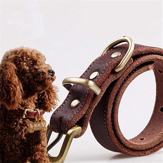 Adjustable Universal Dog Collar Cow Leather Puppies Pet Collar Leads Collar