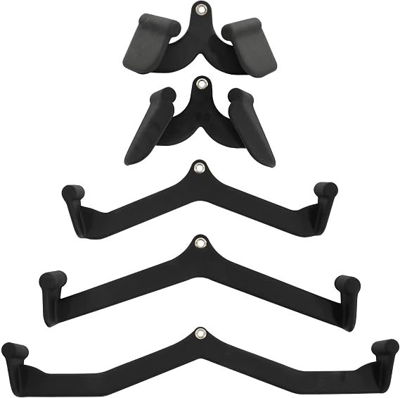 HULKFIT LAT Pulldown Attachments, 5 Piece Cable Machine Handle Set for Gym