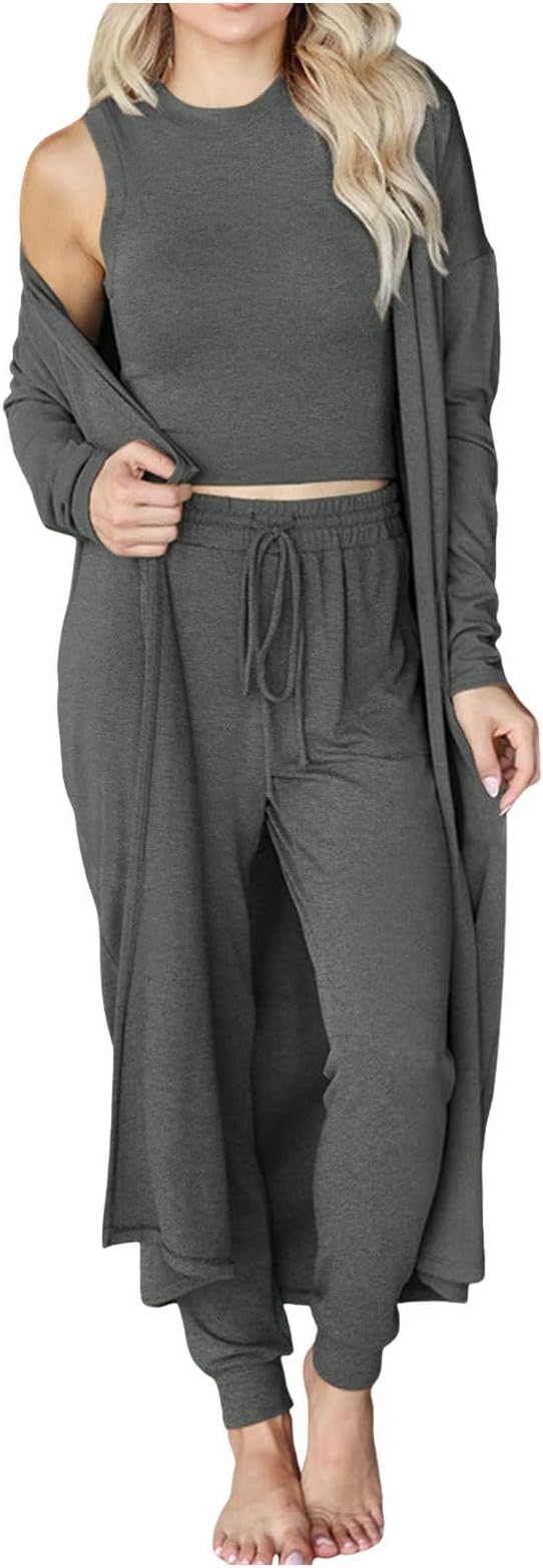 3 Piece Lounge Sets For Women Airport Travel Outfits Fall Pajamas
