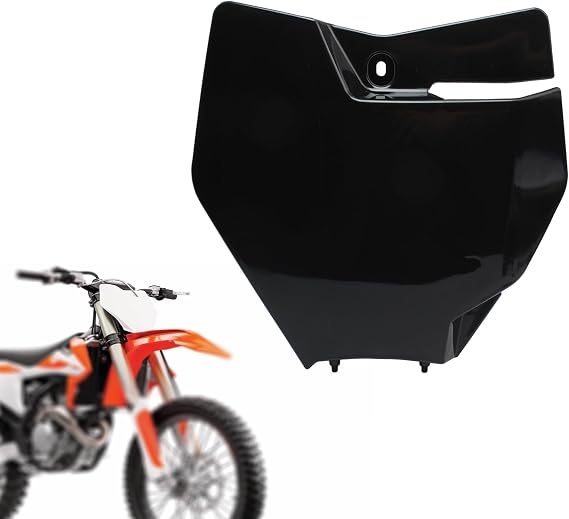 Motorcycle Front Number Plate Dirt Bike Number Flat Plastic Cover Fit for EXC EXCF XC XCW SXF 150 250 300 19-21XC 125 20-21(Black)