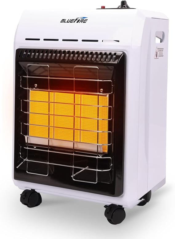 Propane Heater Indoor and Outdoor,18000 BTU Propane Patio Heater with ODS & Tip-over Protection, Outdoor Heaters with Gas Regulator & Hose Heat up to 450 Sq.Ft, for Patio, Garage, Camping,Workshops