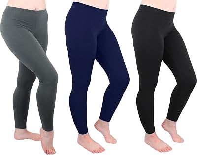 Comfy Lifestyle Fleece Leggings, Womens Soft Stretch Ankle Length Pants