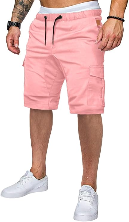 JMIERR Mens Casual Cargo Shorts Stretch Twill Chino Shorts