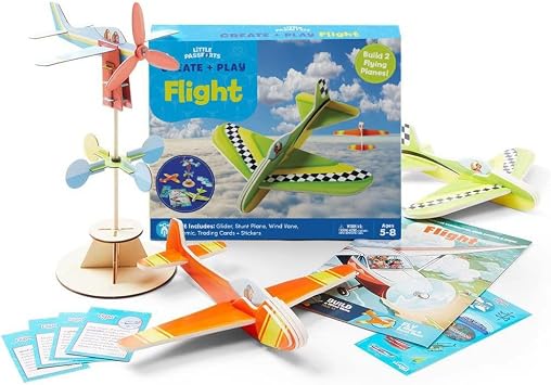 Little Passports Create + Play: Flight | Foam Glider Airplane Kit for Kids | Model Plane Toys & Activities | Mini Airplanes & Gliders | Gifts for Ages 5-8