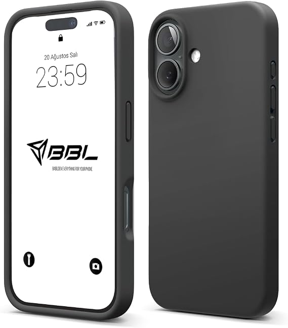 Babilden iPhone 16 İle Uyumlu Kılıf İnce Ve Dayanıklı Sıvı Silikon 3 Katmanlı Tam Kaplamalı Şık Yumuşak Jel Hissi Yüksek Kalite Kauçuk Telefon Kılıfı (Siyah)