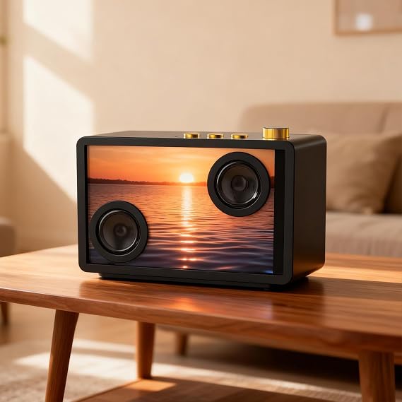 Bluetooth Karaoke Speaker with Dynamic Floating Lyrics, App Control, 25W HD Sound, Portable Home Audio with LED Screen, Ideal Gift for Parties & Daily Use