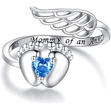 APOTIE Sterling Silver Miscarriage Ring Mother - Loss of Pregnancy Rings Infant Loss Jewelry Memorial Losing Gifts for Women Mom