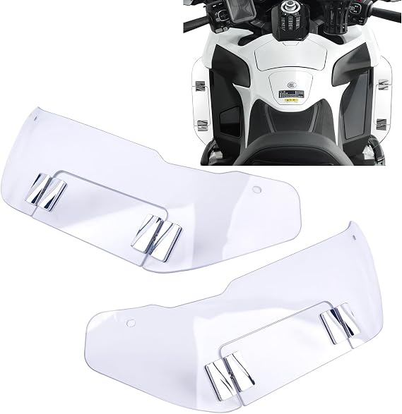 PANICAL Motorcycle for Honda Goldwing Smoked Wide Wind Deflector Side GL1800 GL1800B F6B 2018-2026 Wind Fairing Windshield Adjustable Air Deflector Side Air (Transparent Silver Wind Fairing)