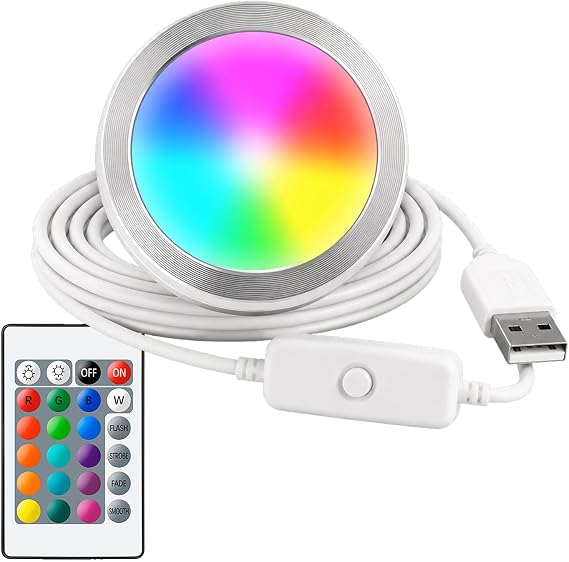 RGB LED Lamp Kit 001, 3D Printed Model Kit, Remote 15-Color, 1 Pack
