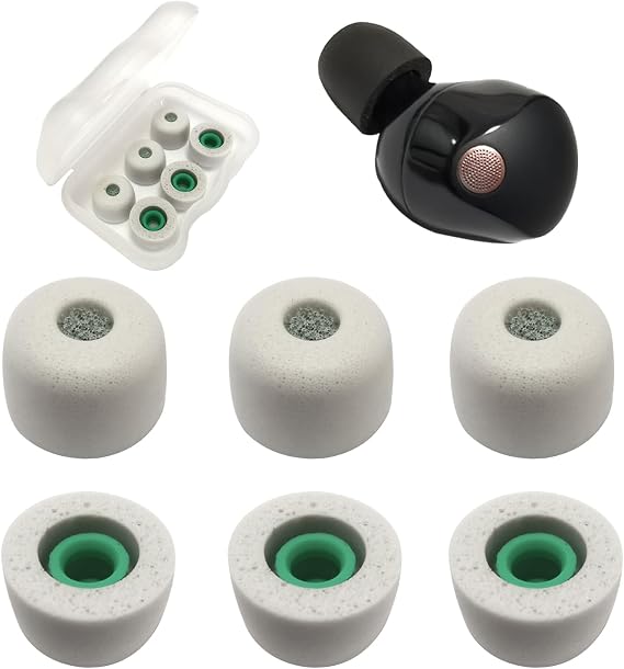 Memory Foam Tips for Sony WF-1000XM5 Replacement Tips Compatible with Sony Earbud WF-1000XM4/WF-1000XM3, Medium Gray