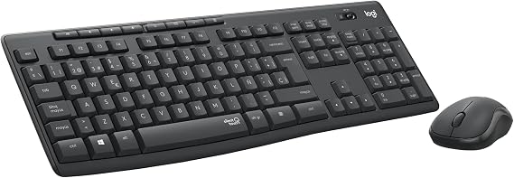 Logitech MK295 Combo kablosuz klavye ve fare: SilentTouch teknolojisi, tam sayısal klavye, kısayol düğmeleri, Nano USB alıcısı,%90 daha az gürültü - siyah