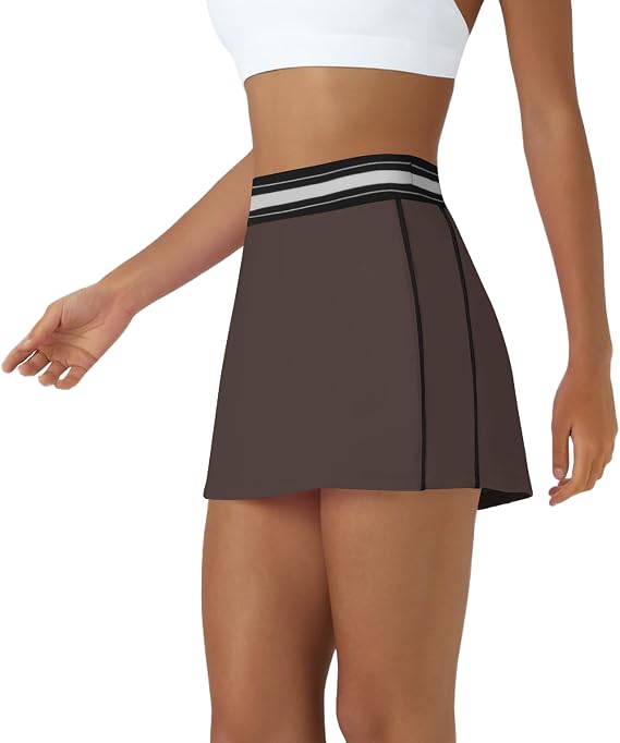 PORRCEY Women Sexy Cute Skort for Tennis Golf Running Outdoor Mini Skirt