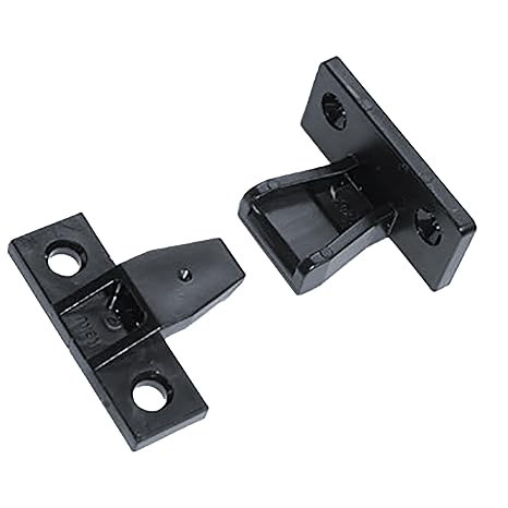 Rok Hardware 2 Pairs of Panel and Frame Push-in Fastener, Plastic Press Fit Furniture Panel Clips, Drawer Front Clips, Wood Screws Included, Black Finish - ROKKPANEL
