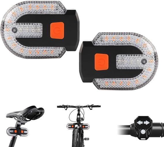 Bike Tail Light with Turn Signal, Split Bicycle Rear Lights, USB Rechargeable Turn Signal Bike Taillights for Cycling, Cyclist Safety Warning Bike Light 5 Mode (Only One Remote Control)