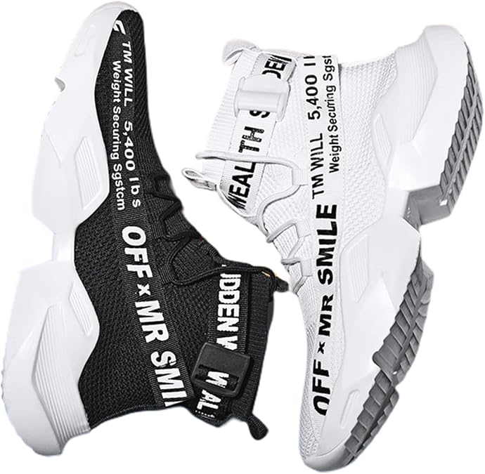 Mens Fashion Sneakers Breathable Sports Shoe high top Non-Slip Walking Running Shoes Athletic Casual Vogue Stylish Sneaker