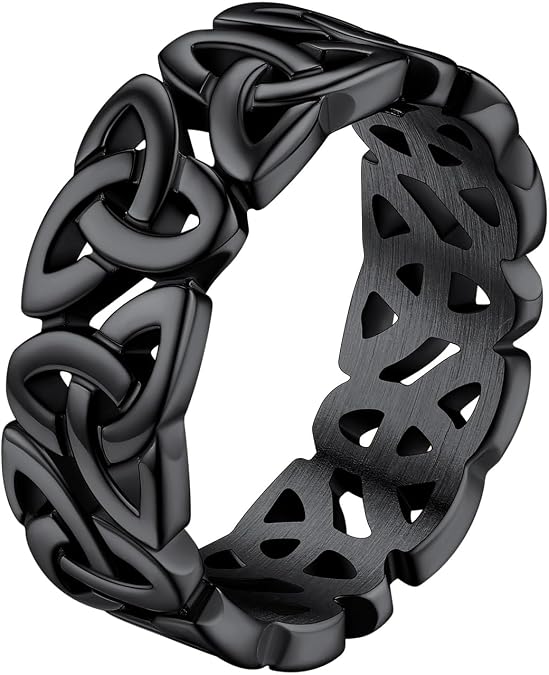 FaithHeart Celtic Knot Wedding Band Rings Irish Jewelry for Women Men