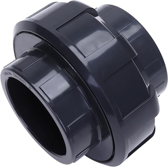 DERNORD UPVC Union Pipe Fitting, 3 inch Slip Union Coupling Adapter, Schedule 80, EPDM O-ring, Socket x Socket