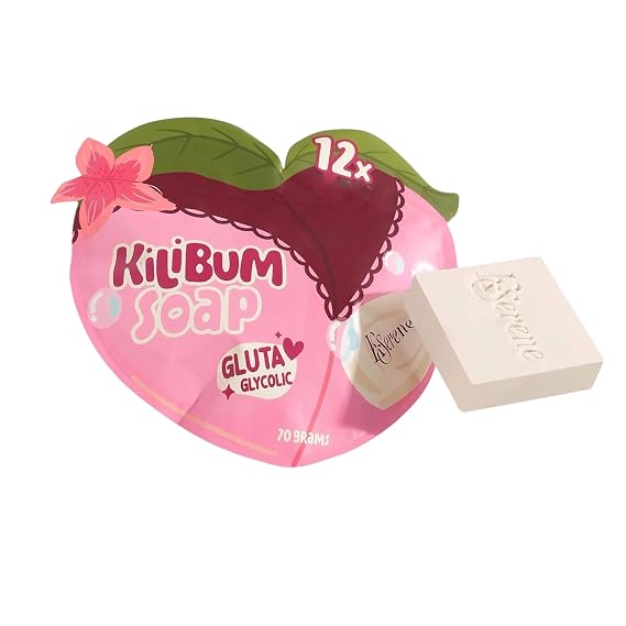 KSerene KiLiBUM Gluta Glycolic Soap 70g x 3 Gentle Exfoliating Bar with Glycolic, Kojic, Lactic Acid, Caviar Lime & Glutathione Smooth, Even, Fresh Skin for Face & Body