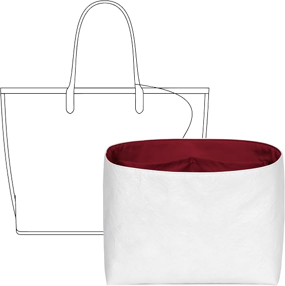 Tote Bag Organizer Insert for GOYARD Anjou Mini Bag Premium Bordeaux Red Lightweight Waterproof Handbag Insert with Cup Holder Accessories