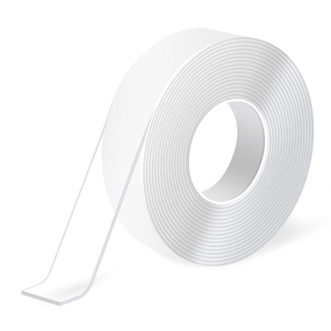 Art3d Traceless Double-Sided Foam Tape, 1/24" x 1" x 10', 1 Roll, Crystal | Strong Adhesion, Removable, Reusable, Waterproof, Residue-Free, Damage-Free, for Home, Office, Suitable for Renters, DIYers