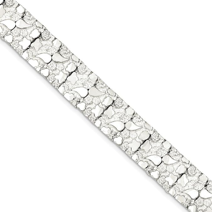 Solid 925 Sterling Silver Nugget Bracelet