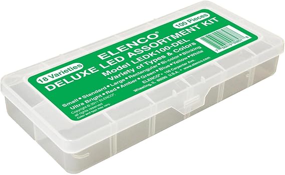 Elenco Electronics LEDK-100DEL 100 pc LED Component Kit in Plastic Case