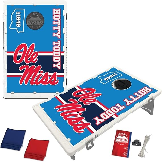 Ole Miss Rebels Hotty Toddy Portable Size 2x3 Bag Toss Set