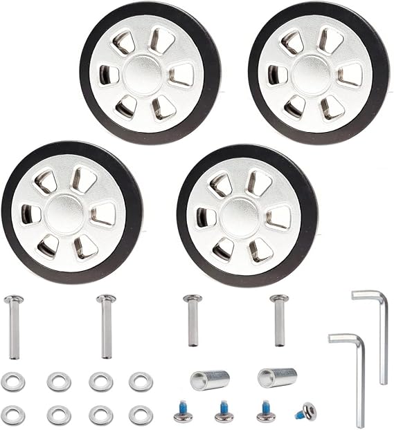 55mm Luggage Replacement Spinners - TPU Rubber Roller with Snap-on Center Cap Lightweight Smooth for Dual Wheels Spinner Suitcase,Travel Trolley,Wheel Bags,Carry on
