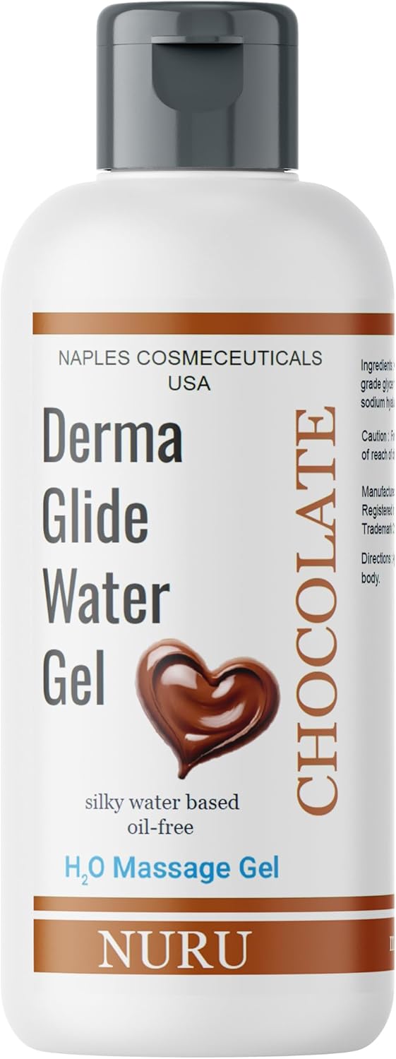 Nuru Massage Therapy Gel for Date Night Kissable Water Based Oil Free Non-Staining Non-Sticky Super Gliding All Natural Chocolate