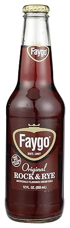 Faygo original Rock & Rye flavored cream cola, 12-fl. oz. glass bottle